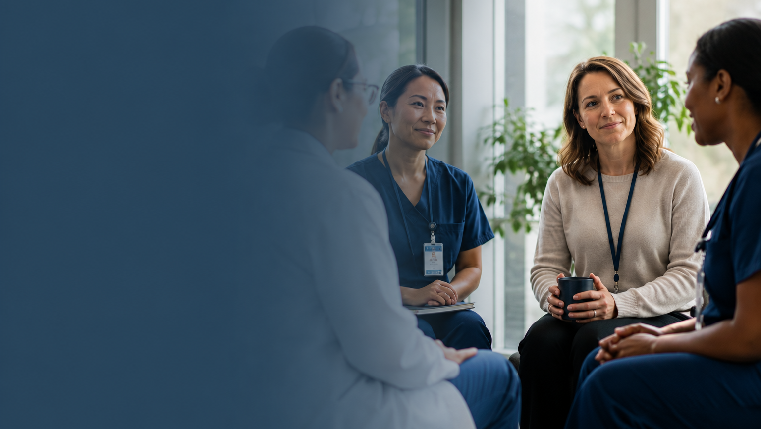 women sitting in a healthcare meeting