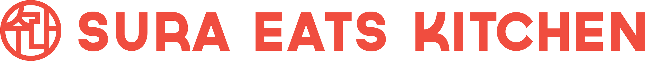 Logo of Sura Eats Kitchen featuring a red circular emblem with Asian characters and the words "Sura Eats Kitchen" in red text.