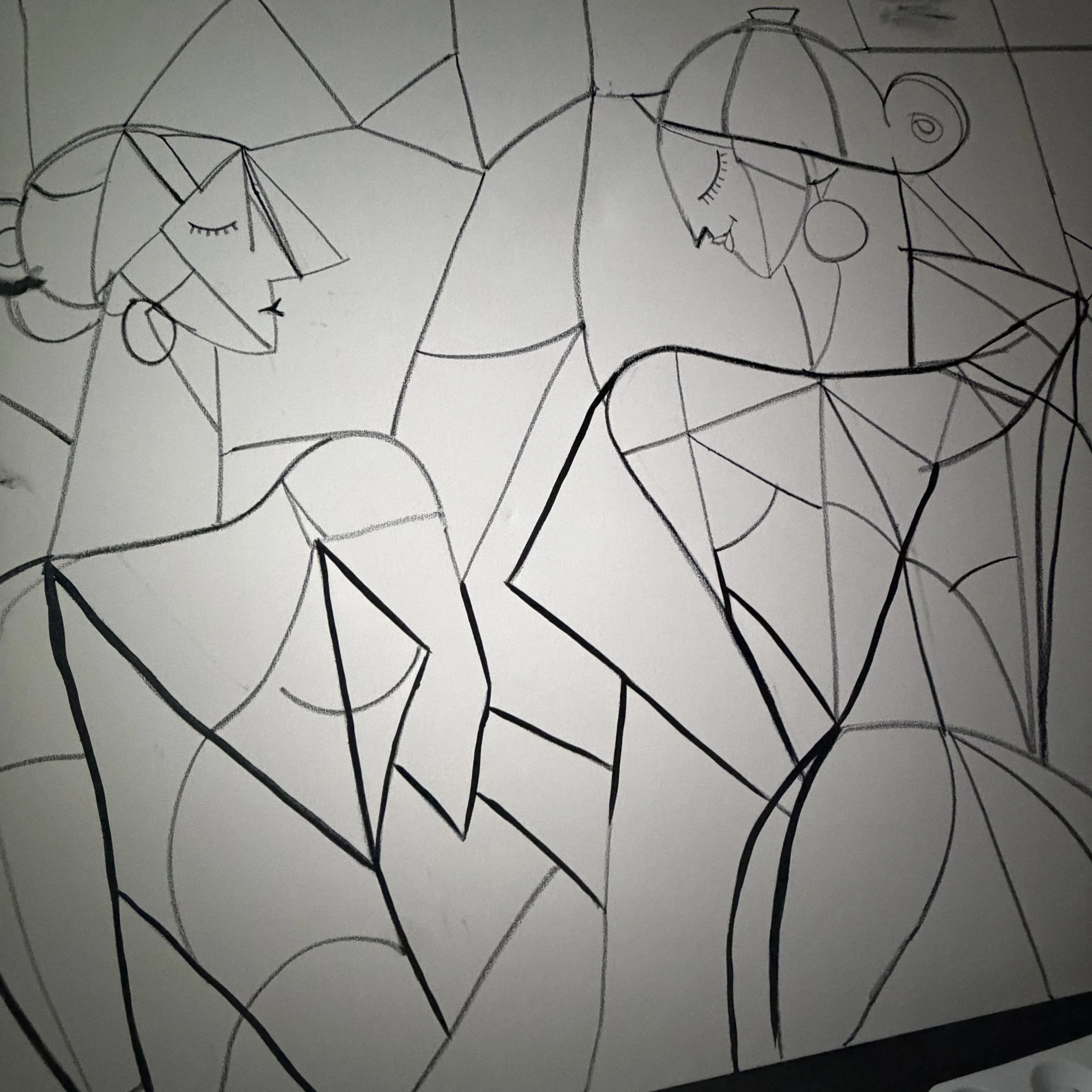 Initial sketch and composition