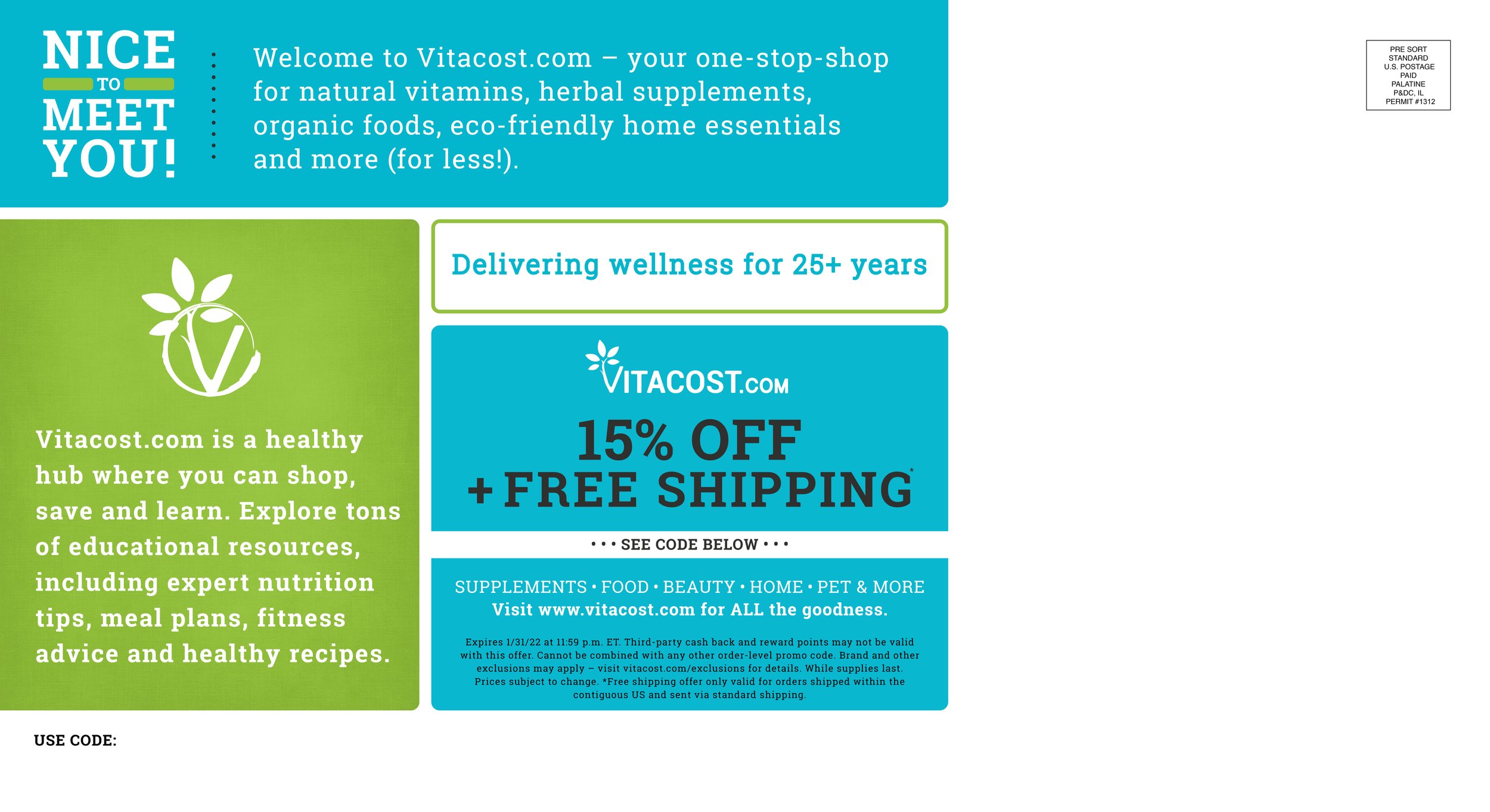 Vitacost "New Customer" - Back