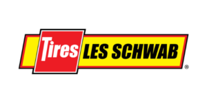 Tires Les Schwab logo with red, yellow, and black colors.