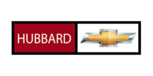 Hubbard Chevrolet logo with a red background, white text, and a metallic Chevrolet bowtie emblem