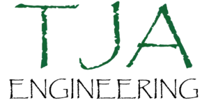 Text reading 'TJA' in green letters on a black background.