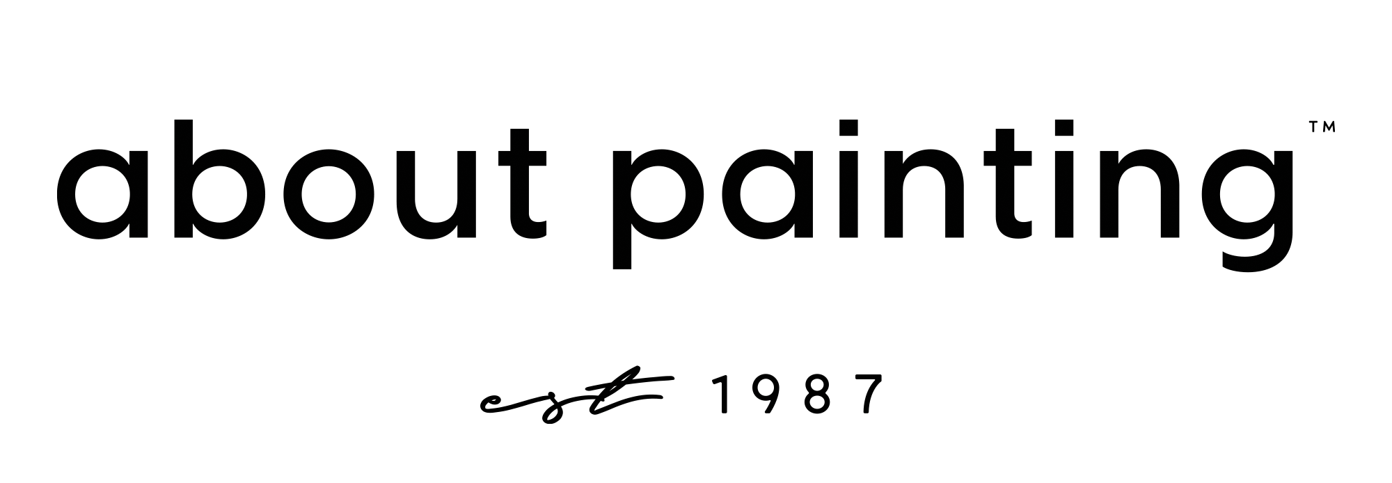 "About Painting" text logo with "est 1987" underneath.