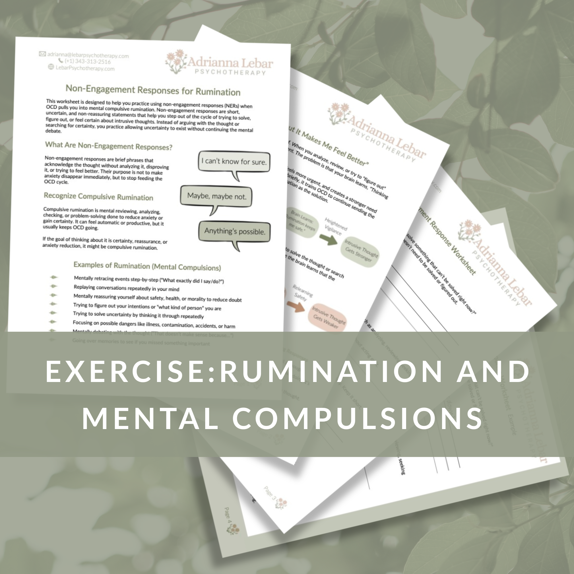 Non-Engagement Responses for Rumination (Mental Compulsions in OCD)