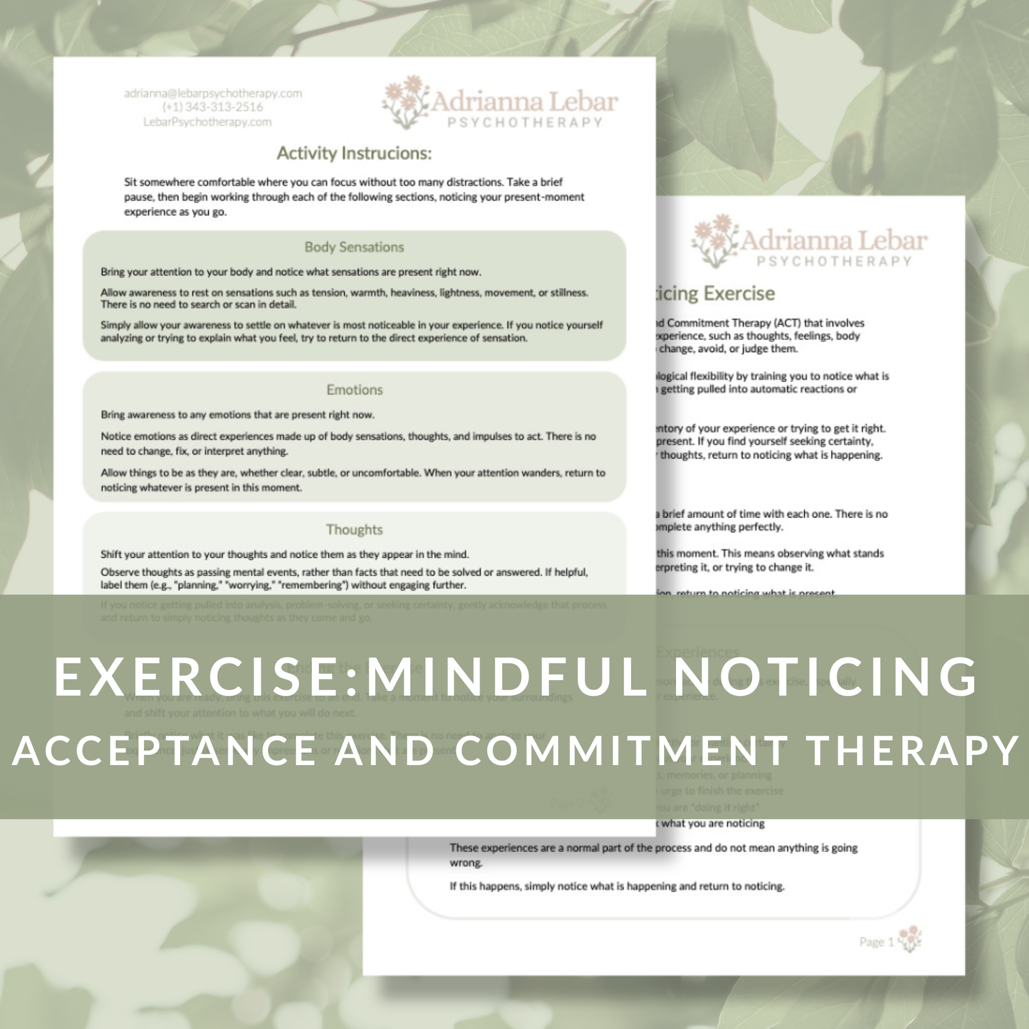 Mindful Noticing: A Simple ACT Exercise for Building Awareness