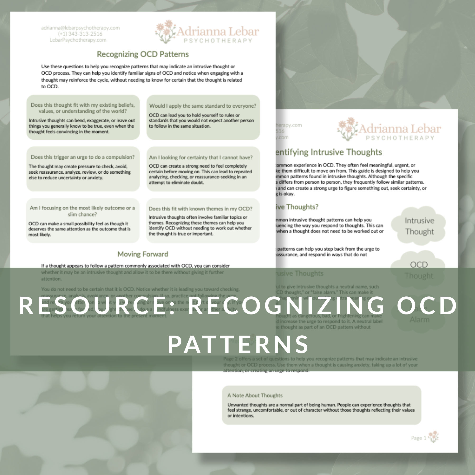 Identifying Intrusive Thoughts: Understanding Patterns of OCD and Anxiety