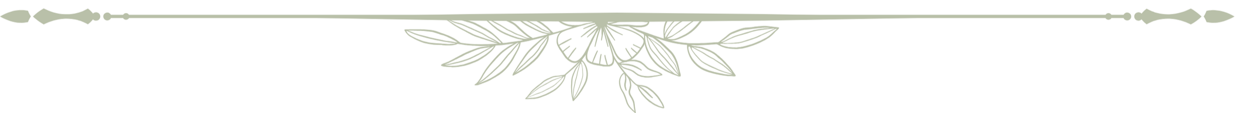 A decorative floral border with a symmetric design of leaves, flowers, and ornamental elements in a light color.