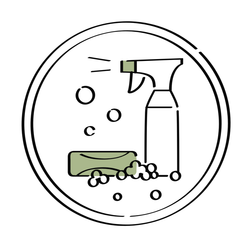 Drawing of cleaning products