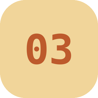 Number 03 on a beige background