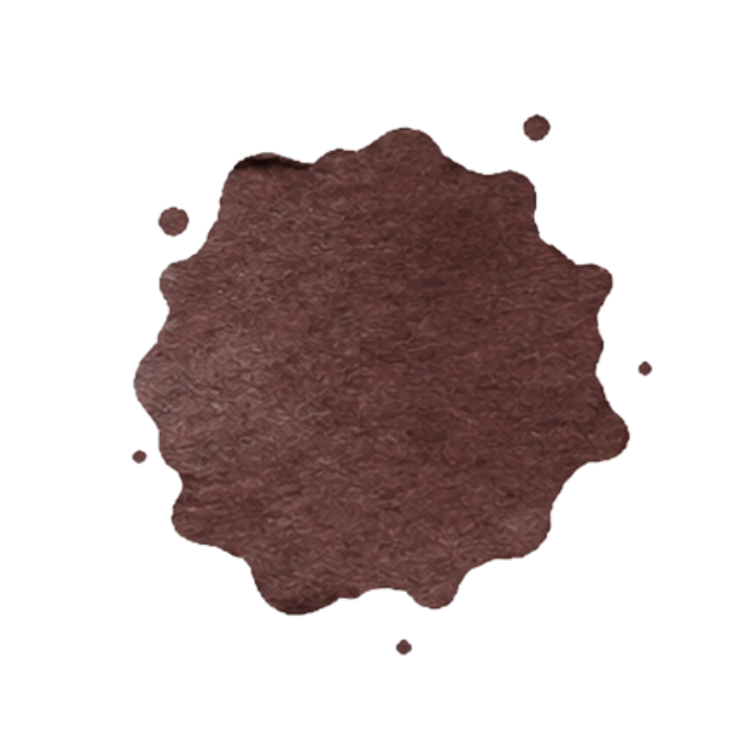 Chocolate cookie with a scalloped shape.