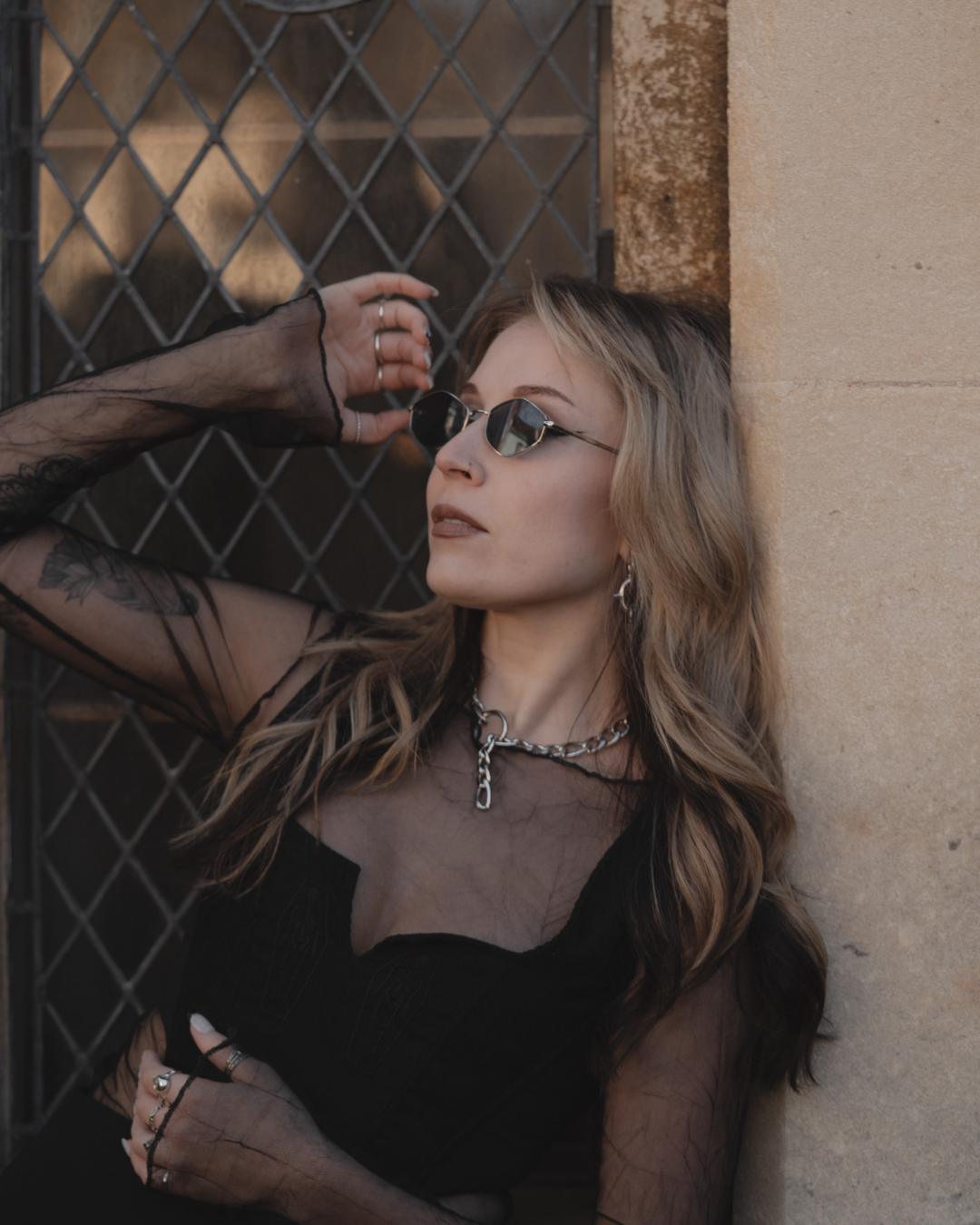 Outdoor modelled product photography for an alternative jewellery small business in Portsmouth.