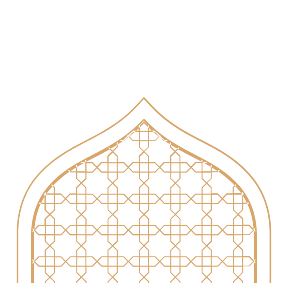 Close-up of a decorative window with intricate geometric lattice pattern and pointed arch.