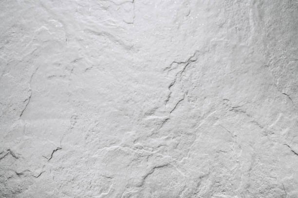 Close-up of a textured white wall with cracks.