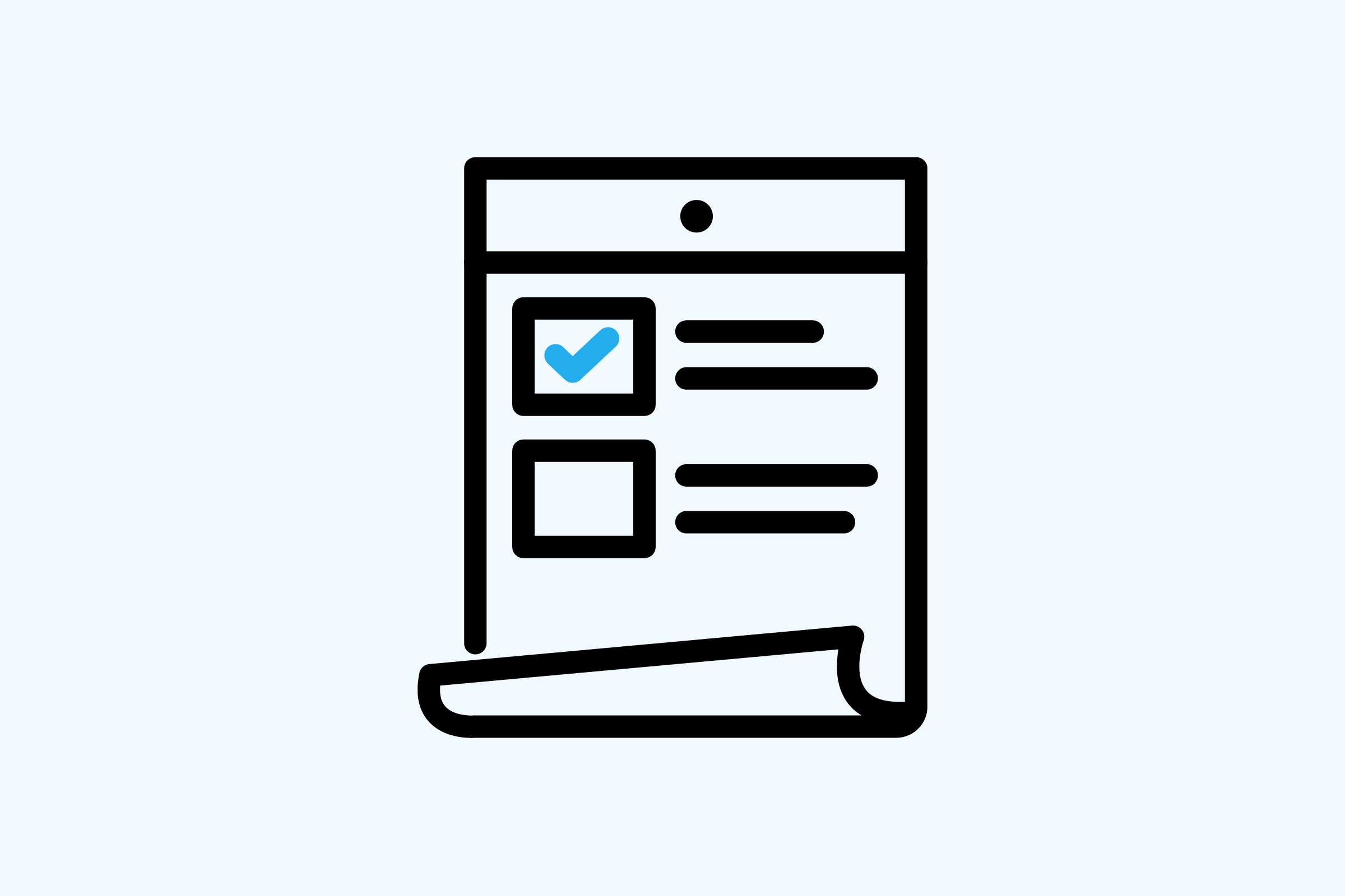 Checklist line icon to represent accountability