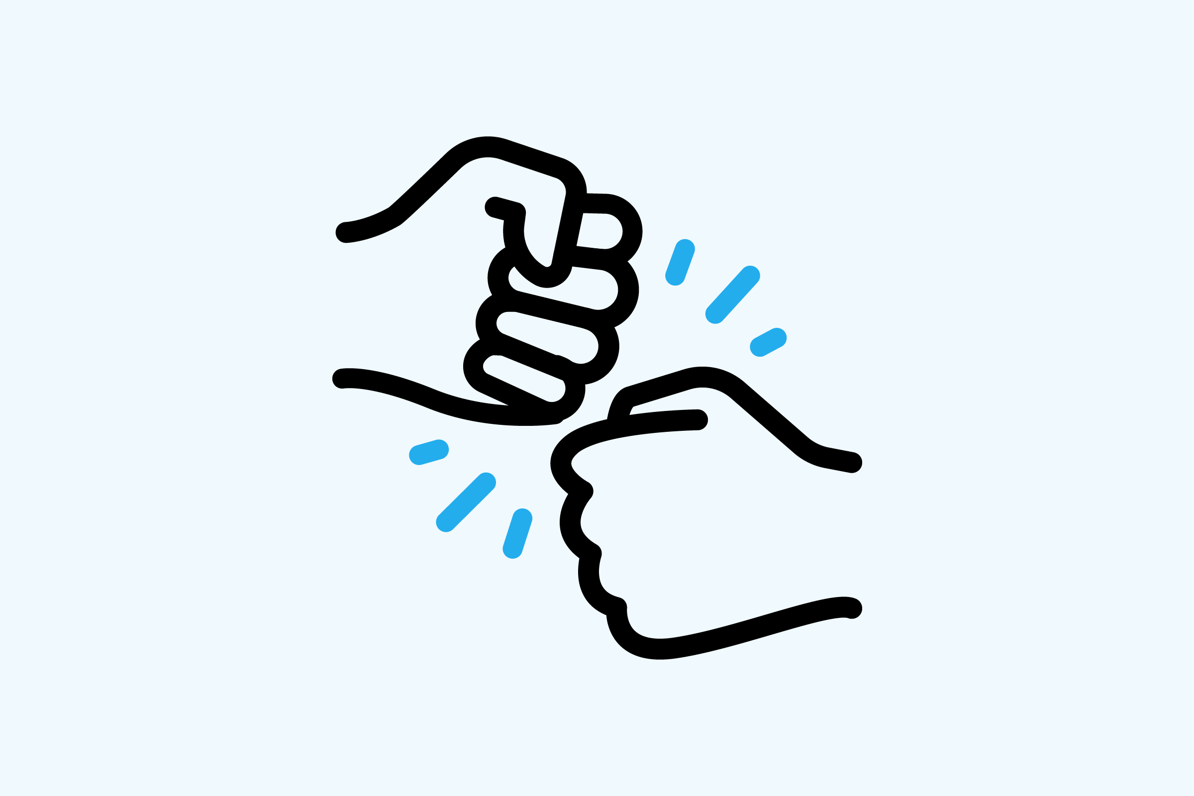 fist bump line icon to represent culture first
