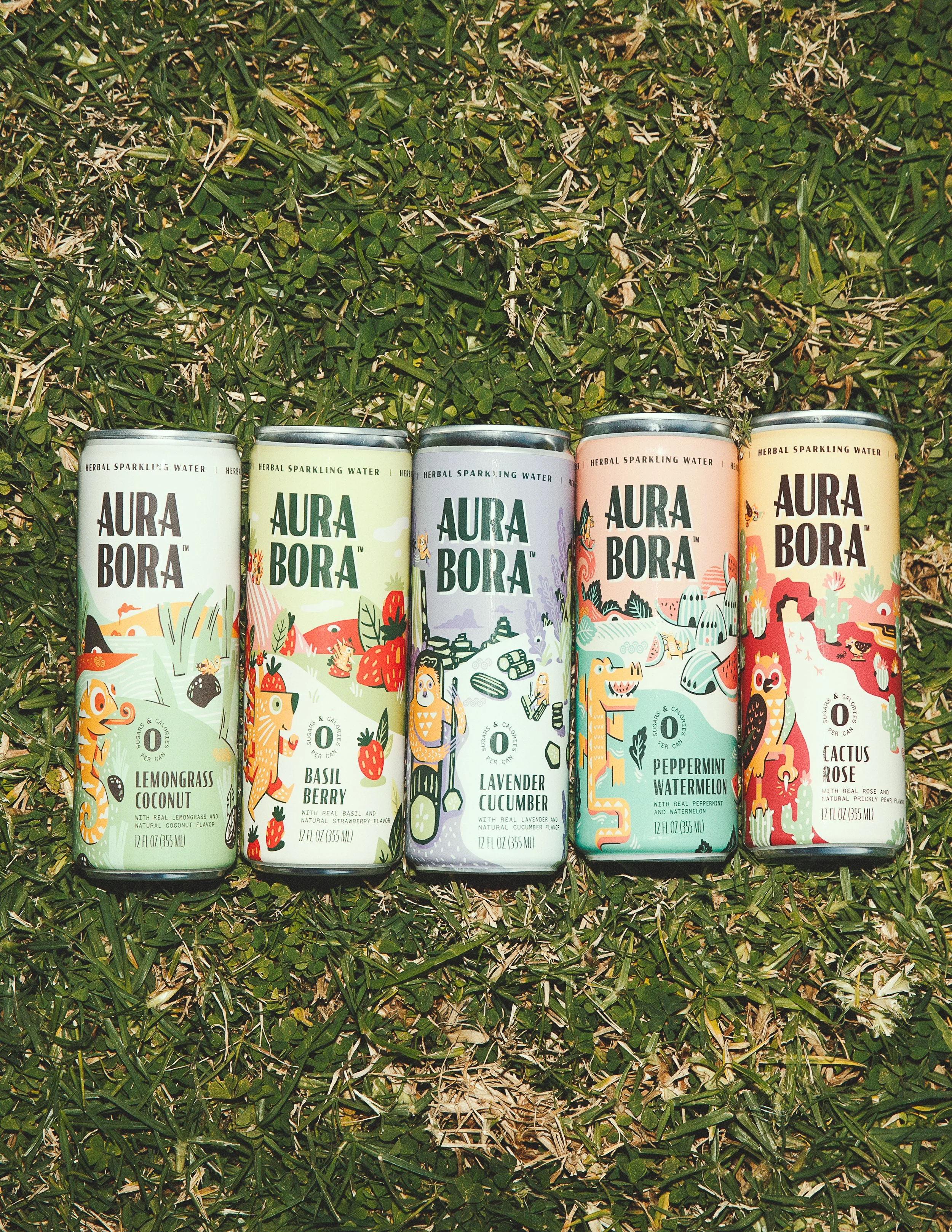 aura bora sparkling water beverage brand campaign photographed by donovan cole orange kat energy