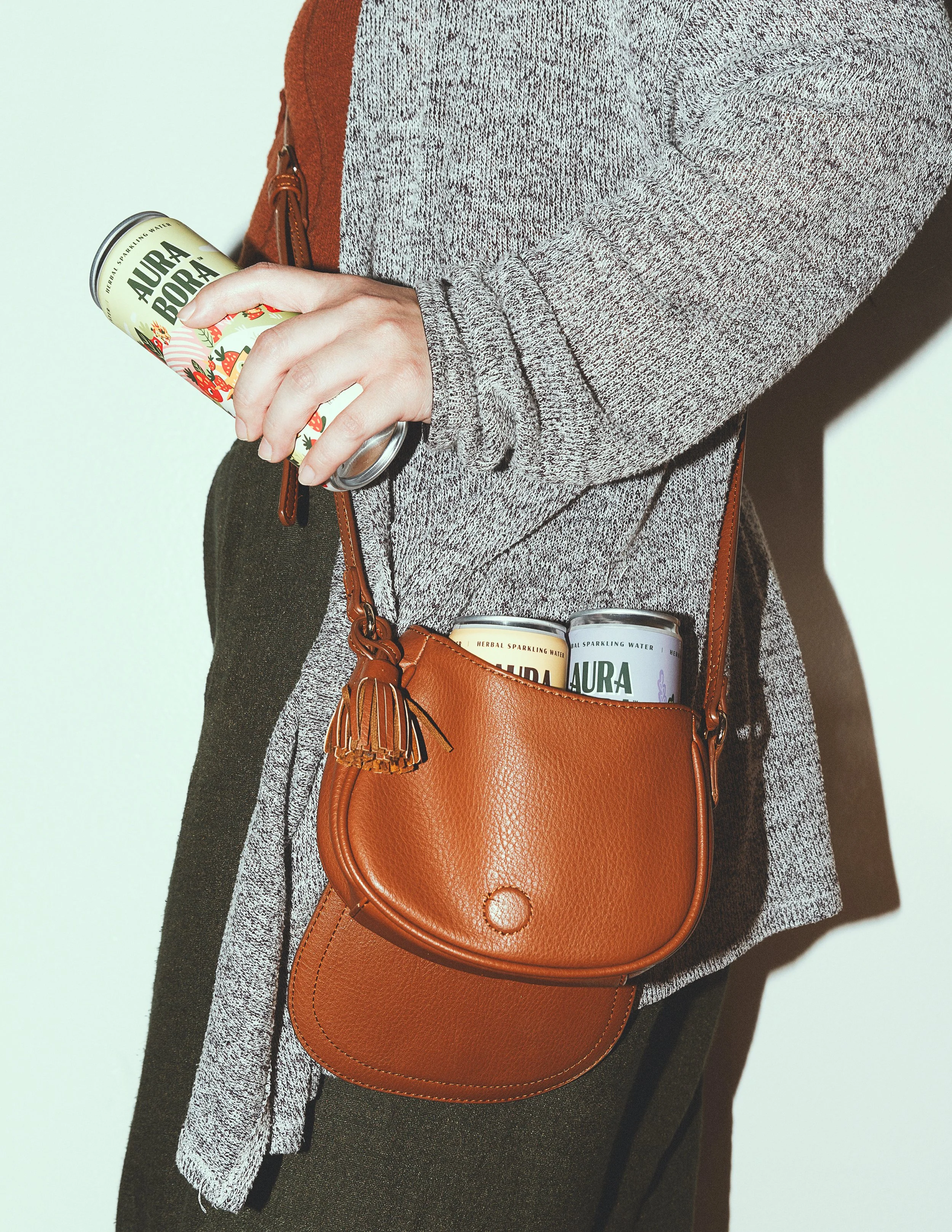 aura bora sparkling water beverage brand campaign photographed by donovan cole orange kat energy