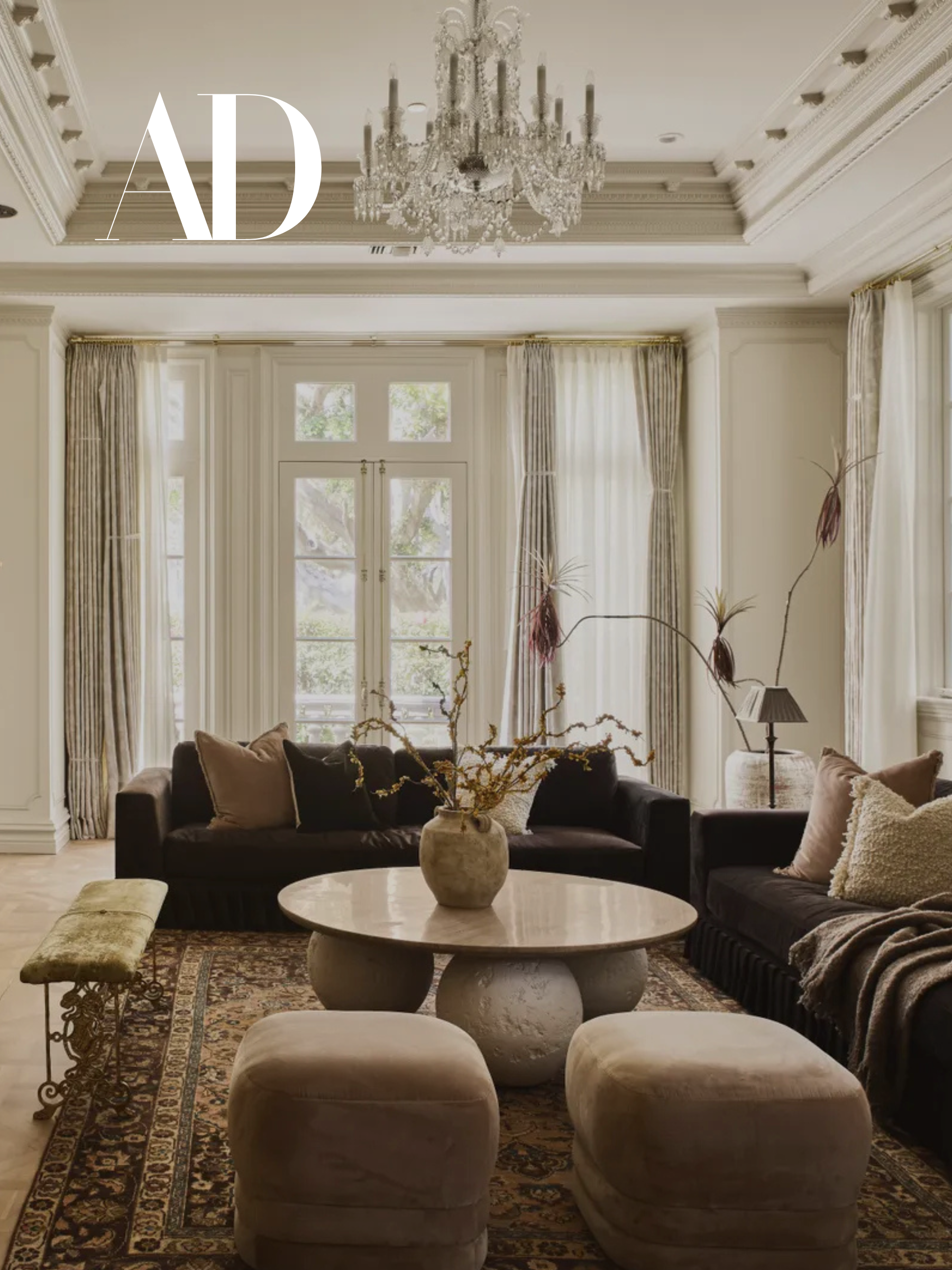 A Hollywood Mansion That Fuses Gilded Age Glamour With Modern Neutral Touches