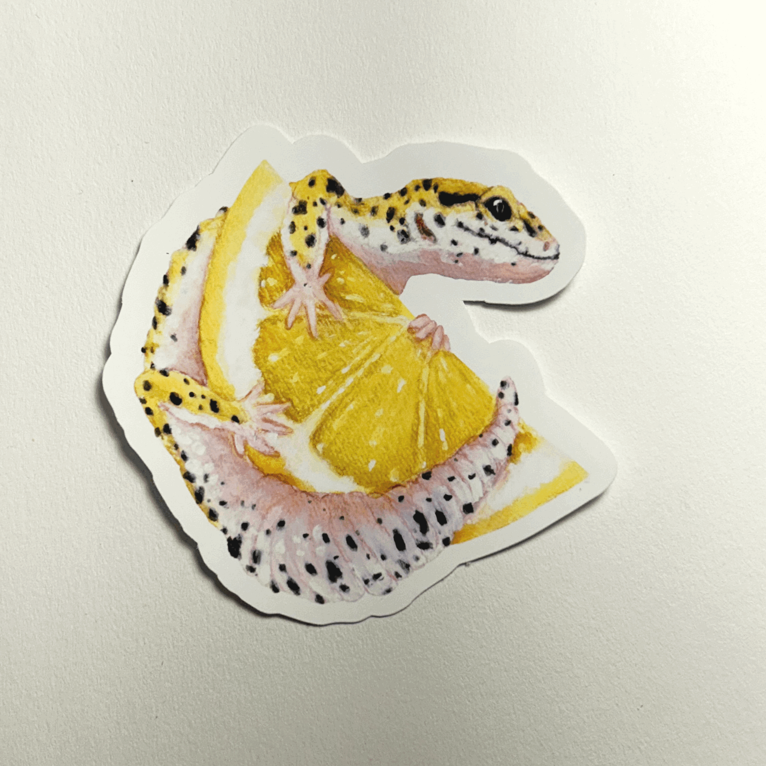 Gecko and Lemon Sticker