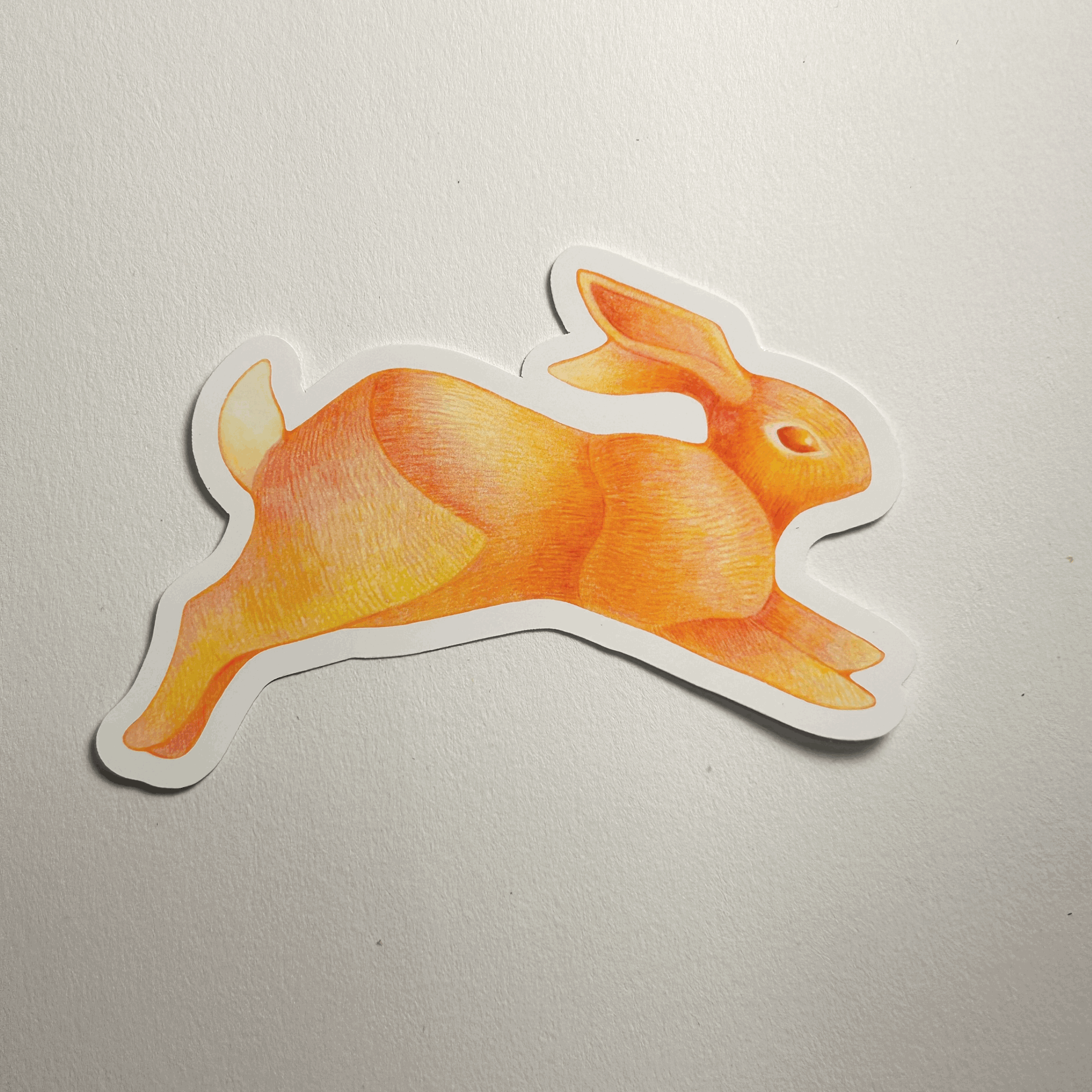 Orange Rabbit Sticker