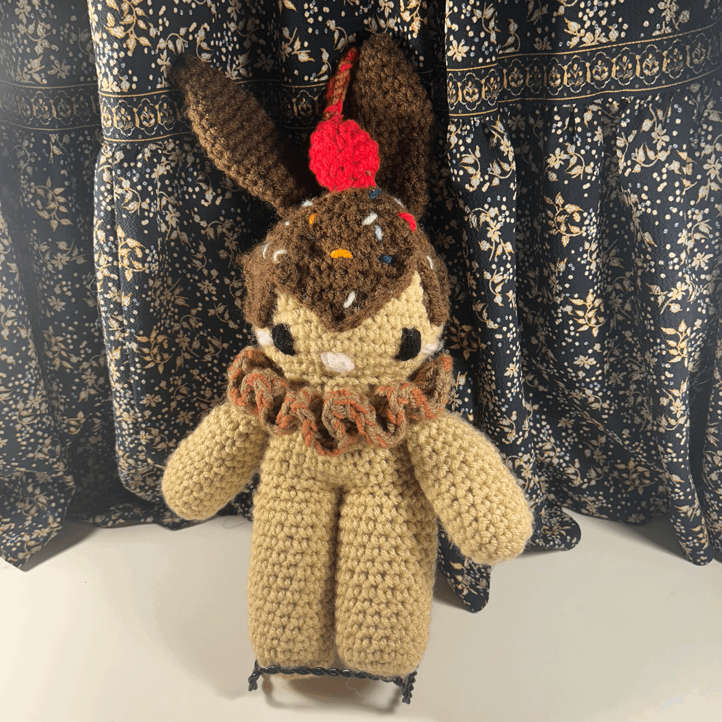 Tall Chocolate Ice Cream Cone Bunny