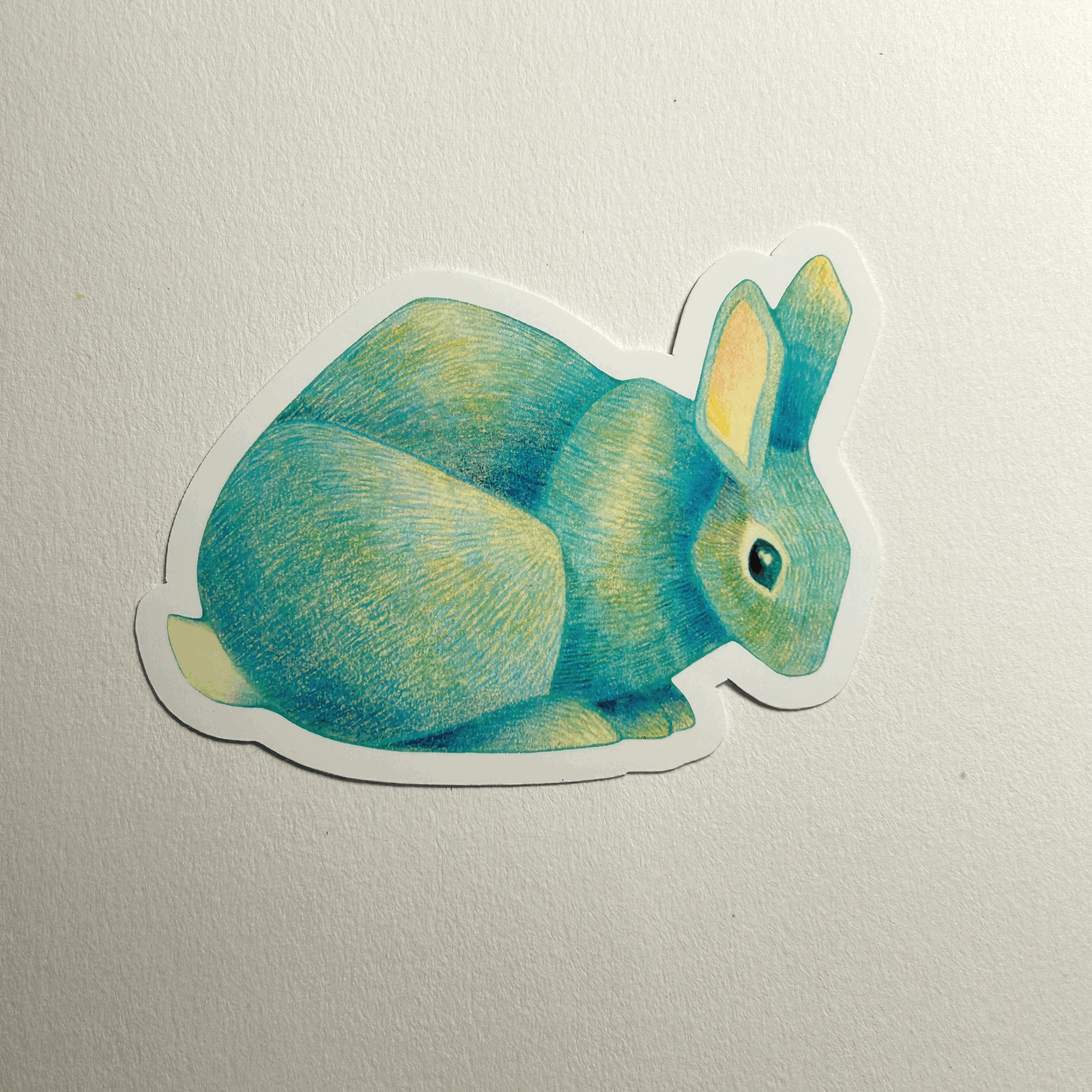 Teal Rabbit Sticker