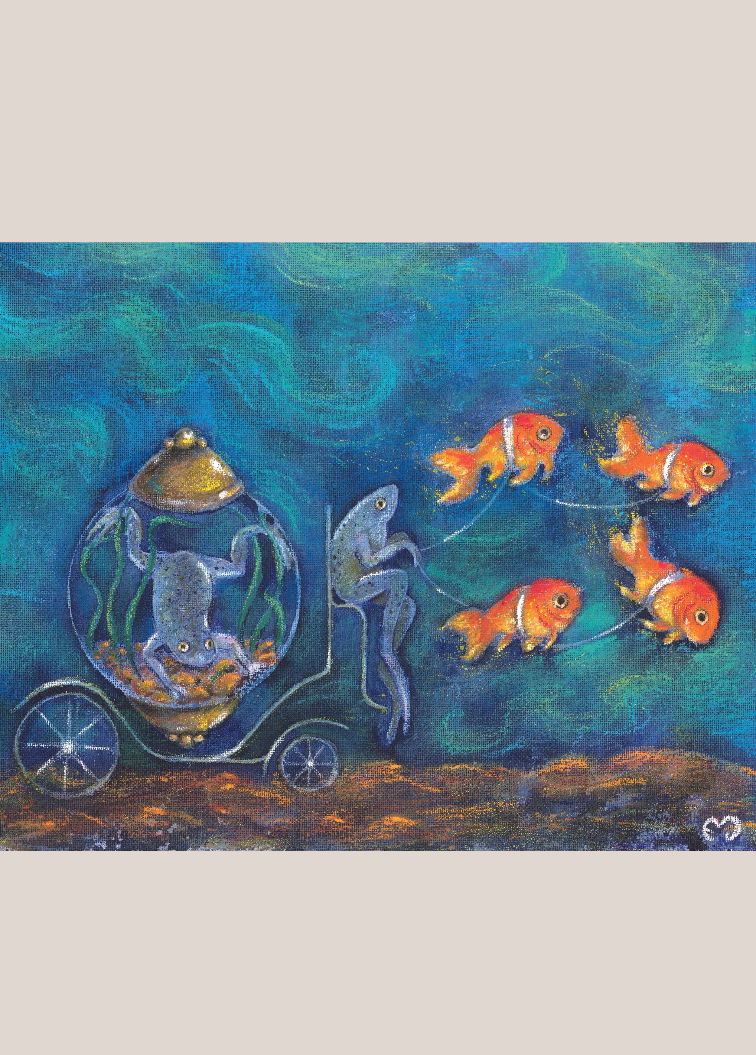 Frogs and Fish Print