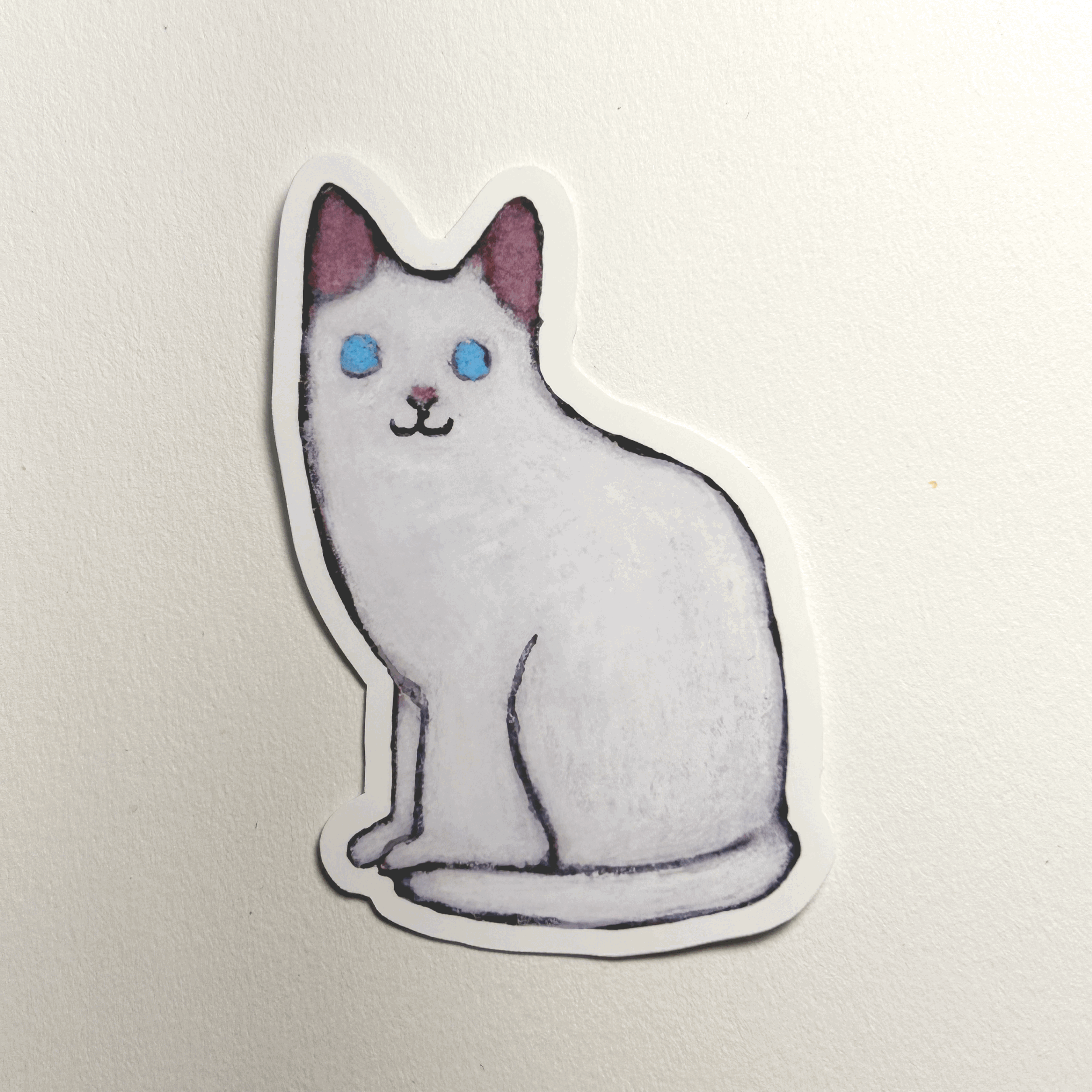 White Cat Sticker