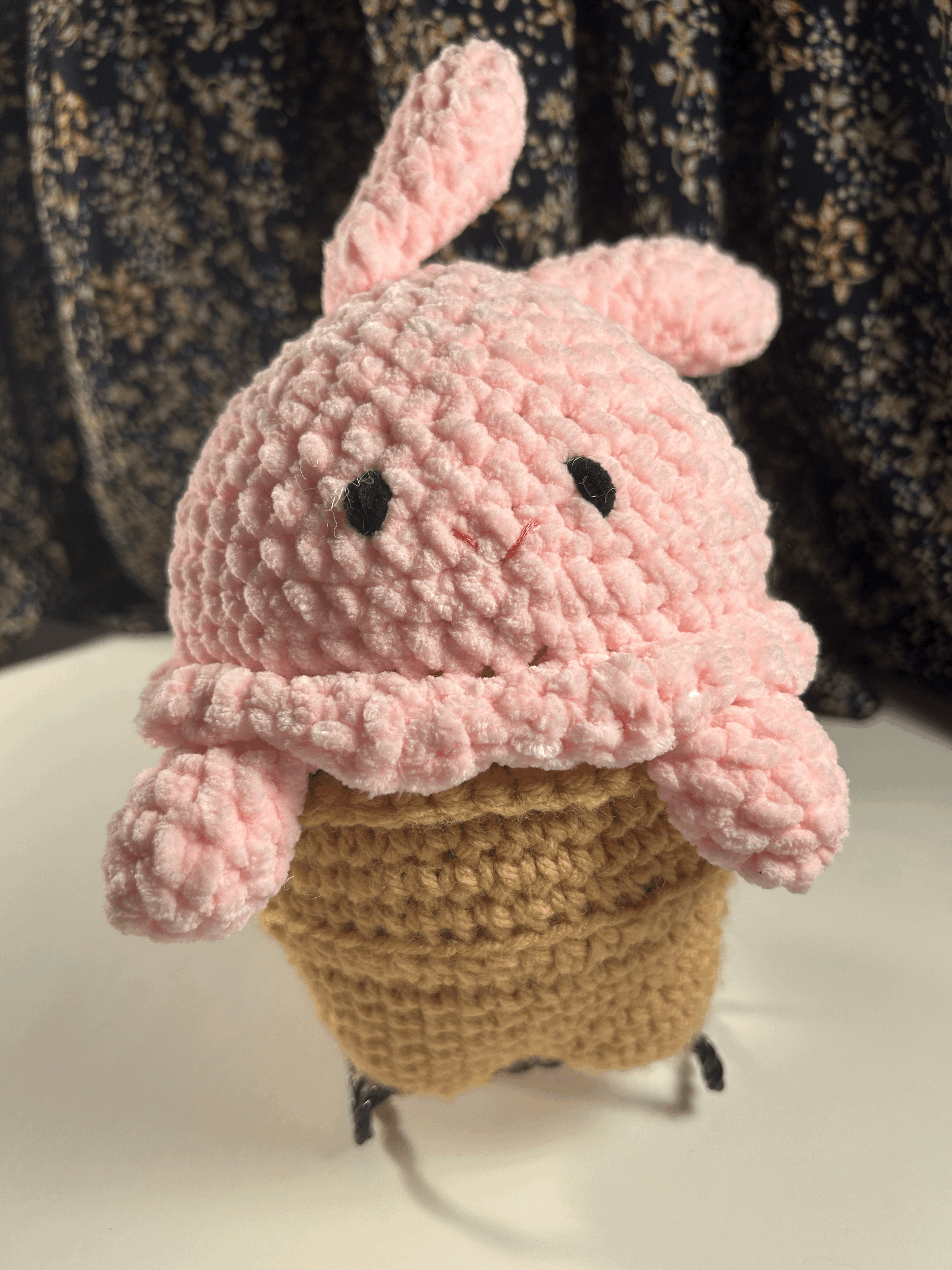 Large Strawberry Bunny Ice Cream Cone