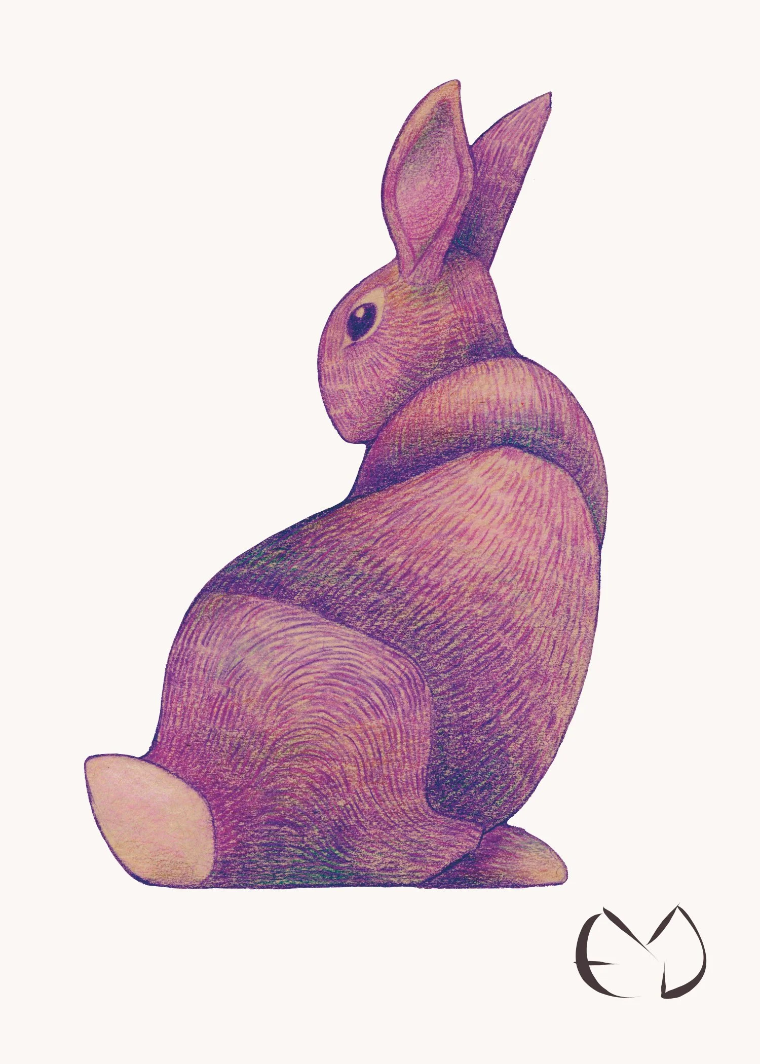 Purple Rabbit Print