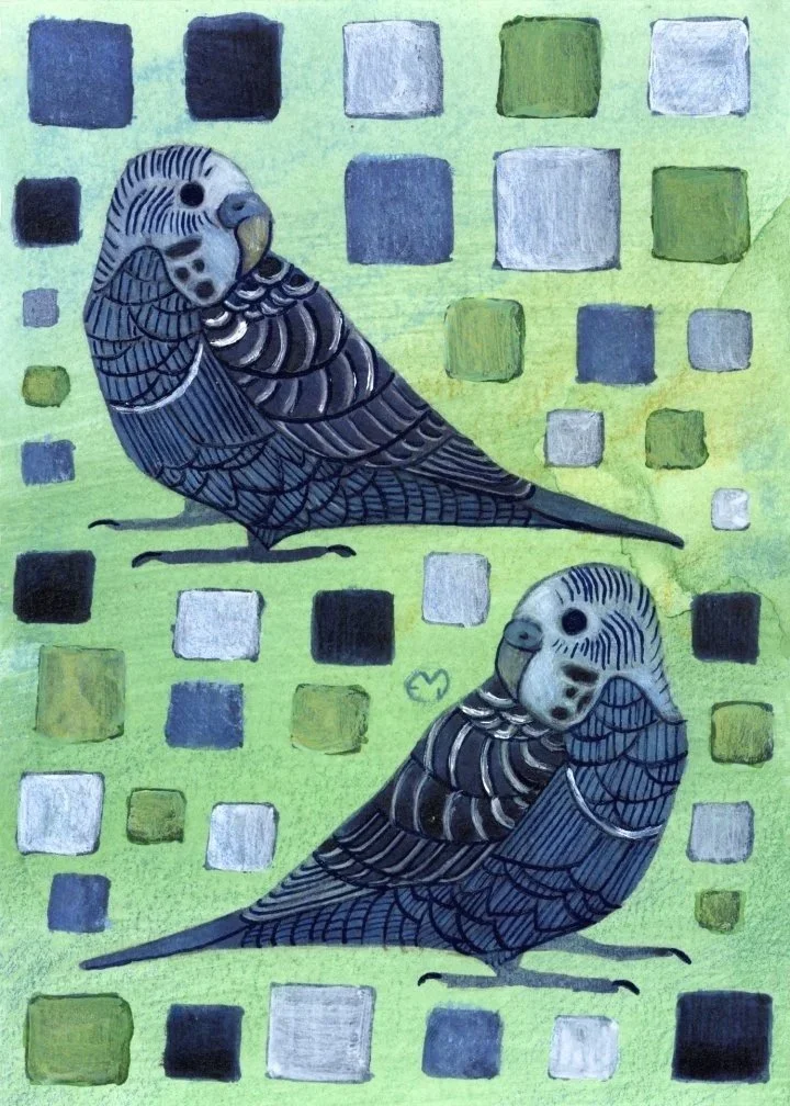 Geometric Parakeet Print