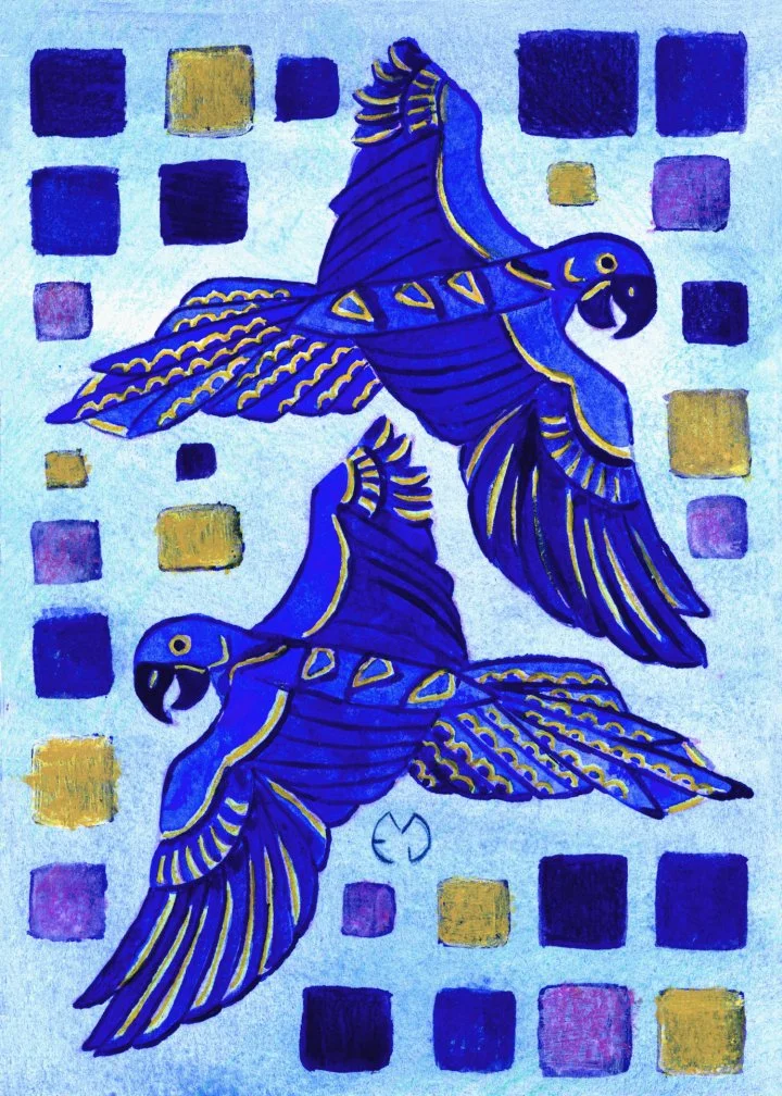 Geometric Hyacinth Macaw Print