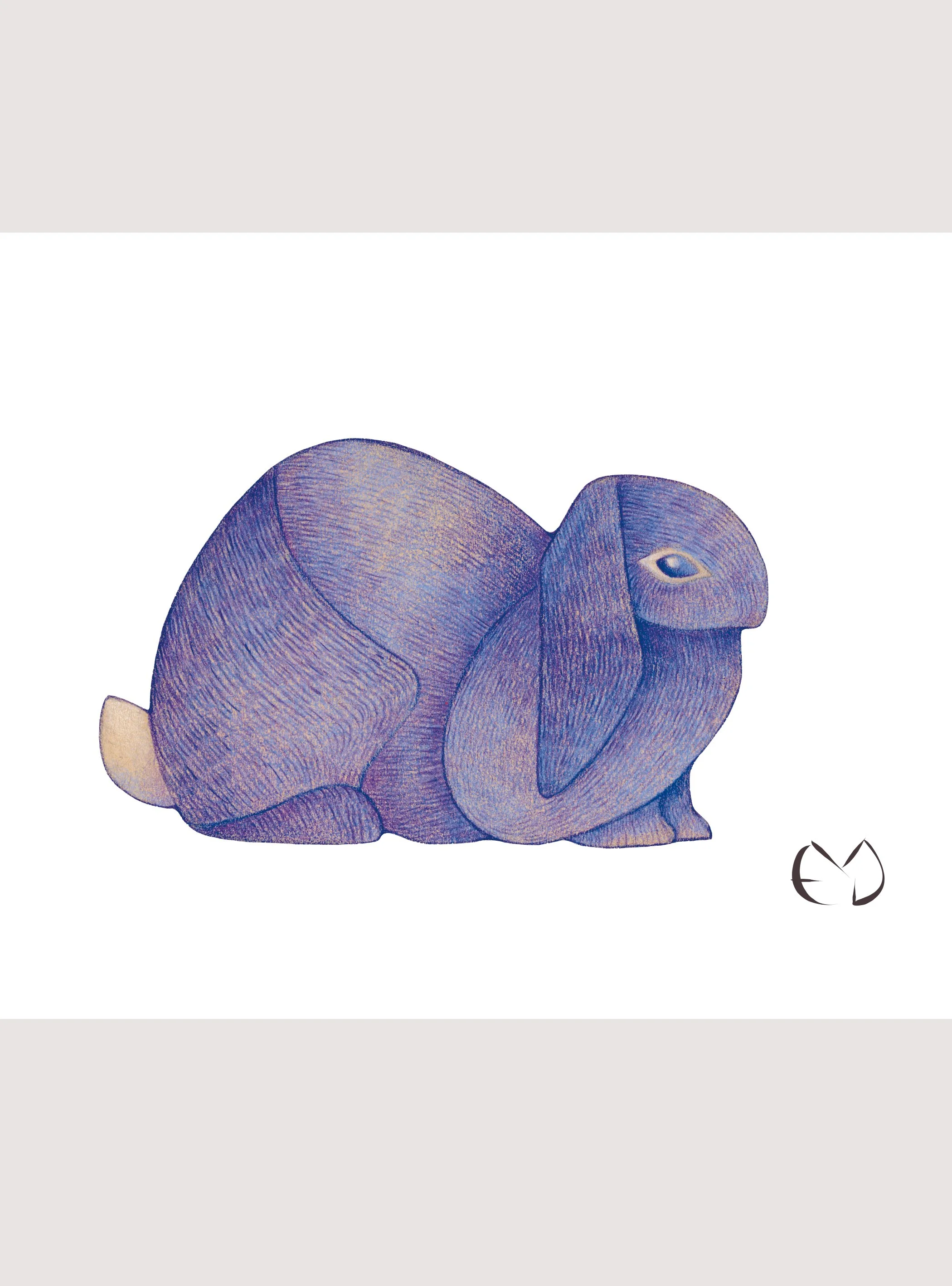 Indigo Rabbit Print