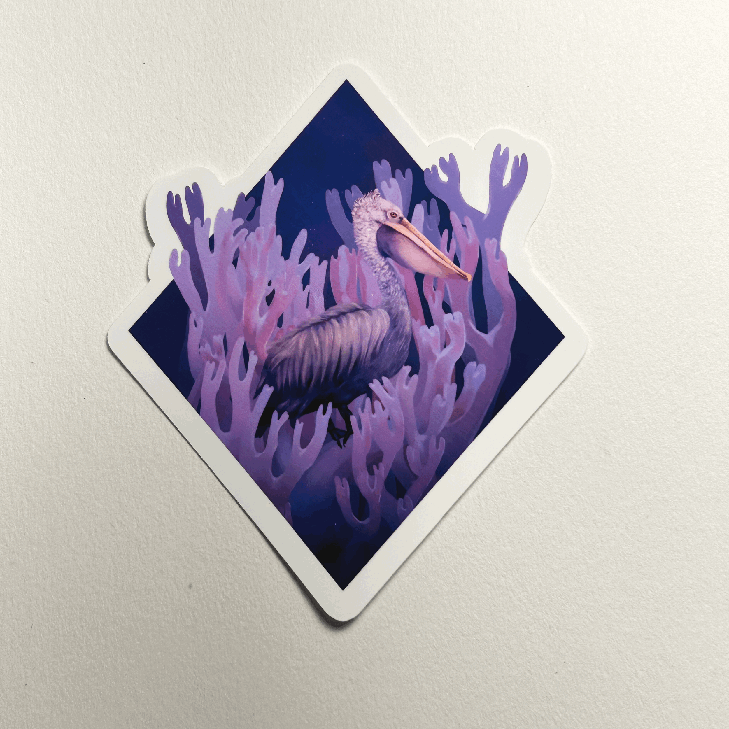 Diamond Pelican Sticker