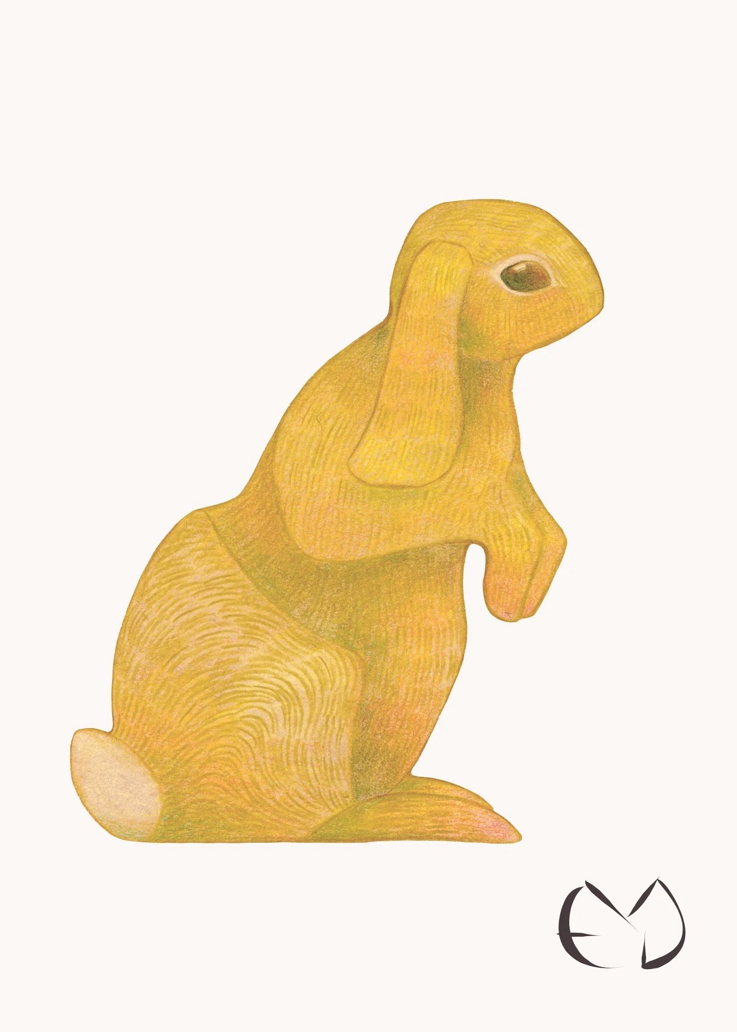 Yellow Rabbit Print