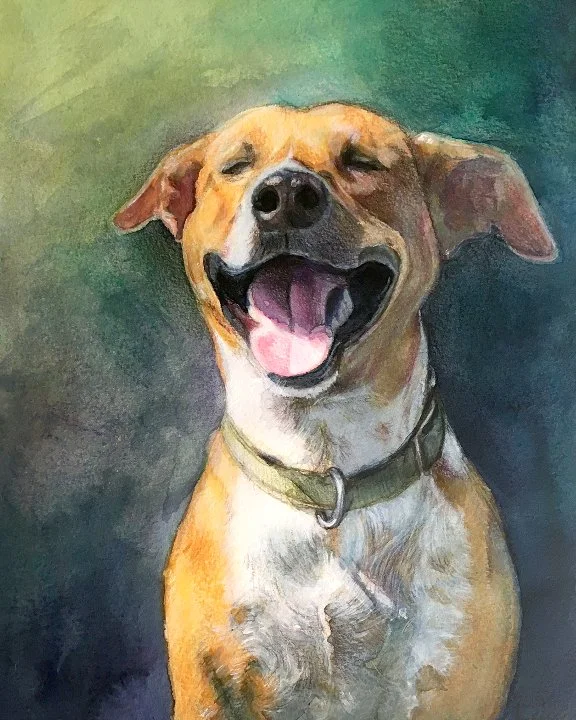 Custom Mixed Media Watercolor Portrait: 11x14"