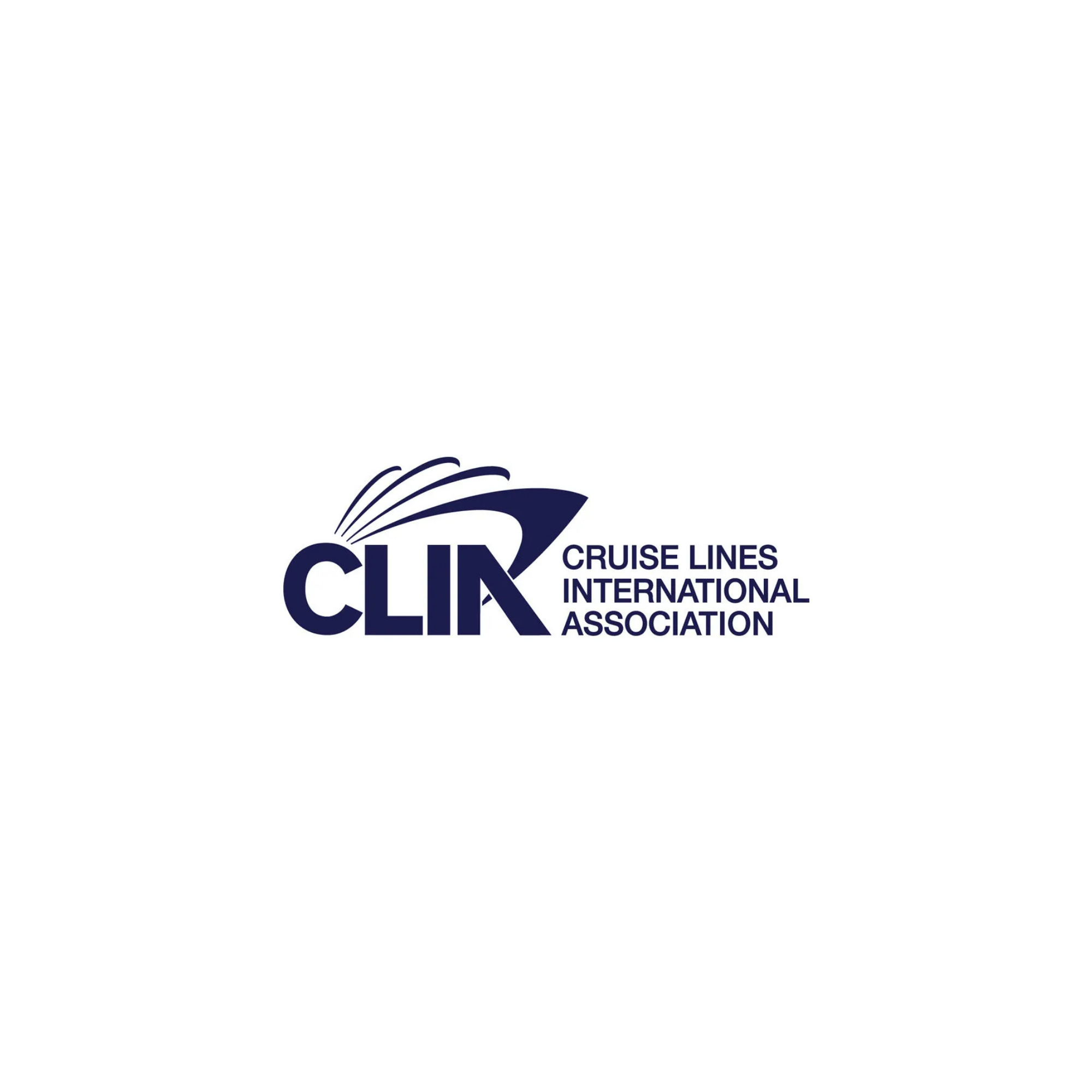 Logo of Cruise Lines International Association with a stylized wave design in blue and the organization's name in matching colors.