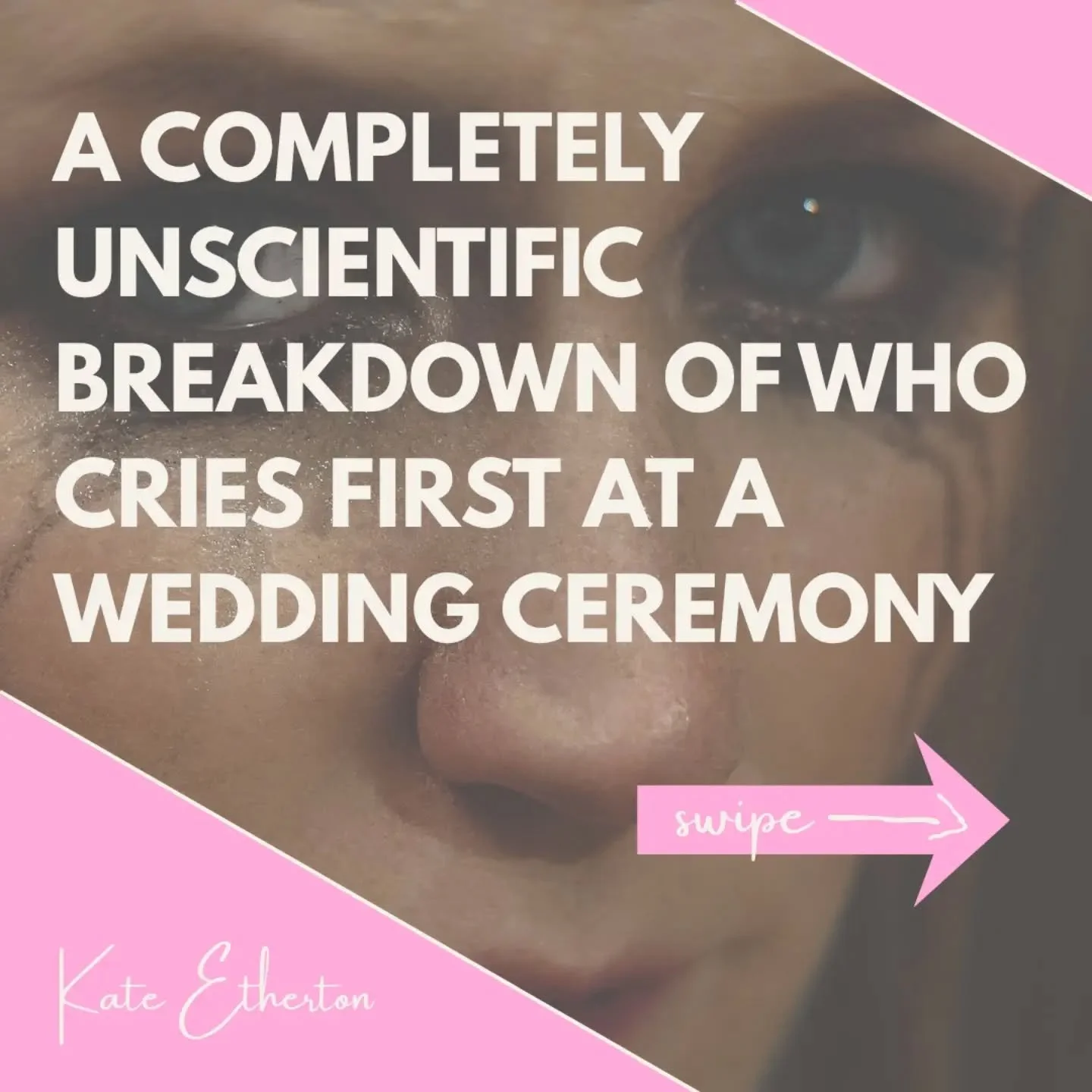 Wedding season is in full swing and the tissues are out across the land.

In my completely unscientific research, conducted across many ceremonies, I have identified the key culprits.

Swipe to find out if you're one of them. 🧡
.
.
.
.
.
#weddingcel