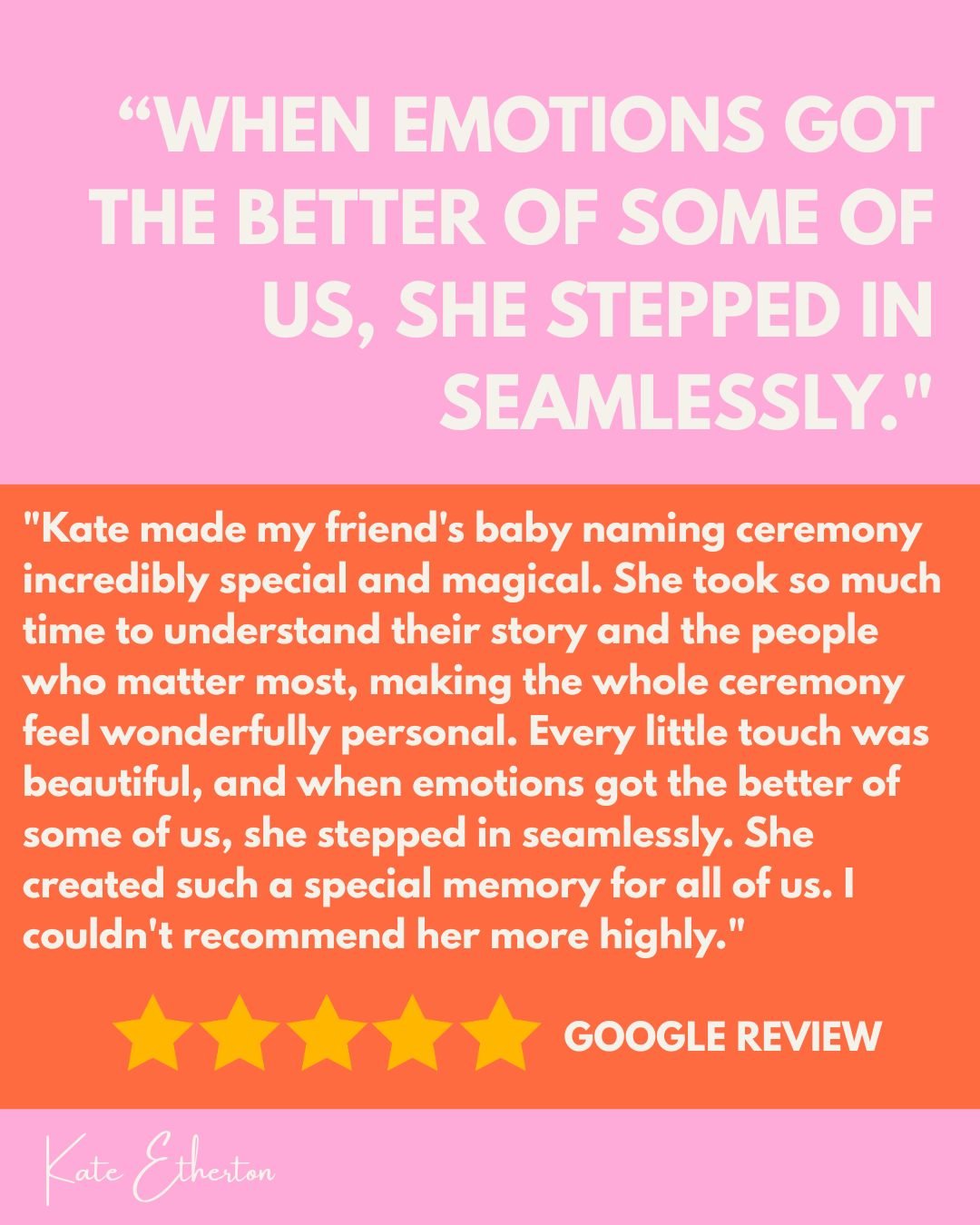 This one meant a lot.

A naming ceremony is such a joyful thing to be trusted with &mdash; a new little person, the people who love them most, and a room full of hope for everything ahead.

To be told it felt personal, and magical, and that I held th