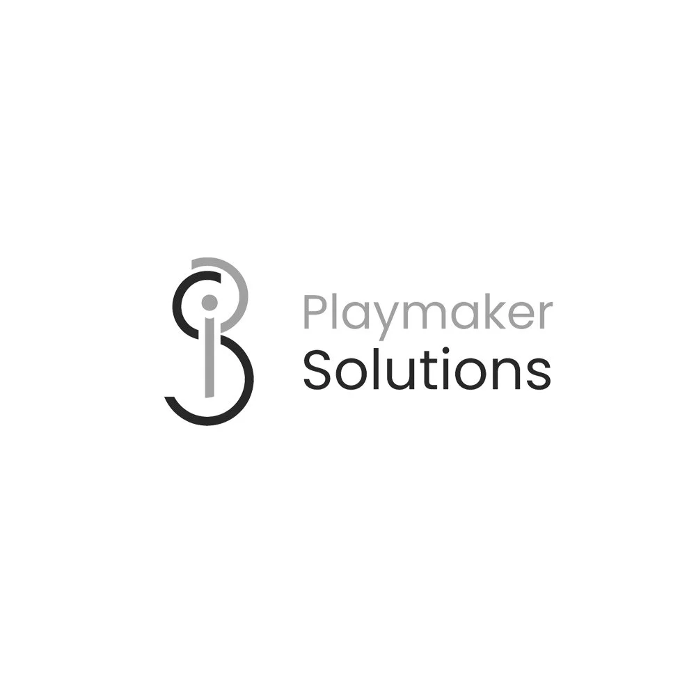 Black background with a white logo and text that reads 'Playmaker Solutions'.