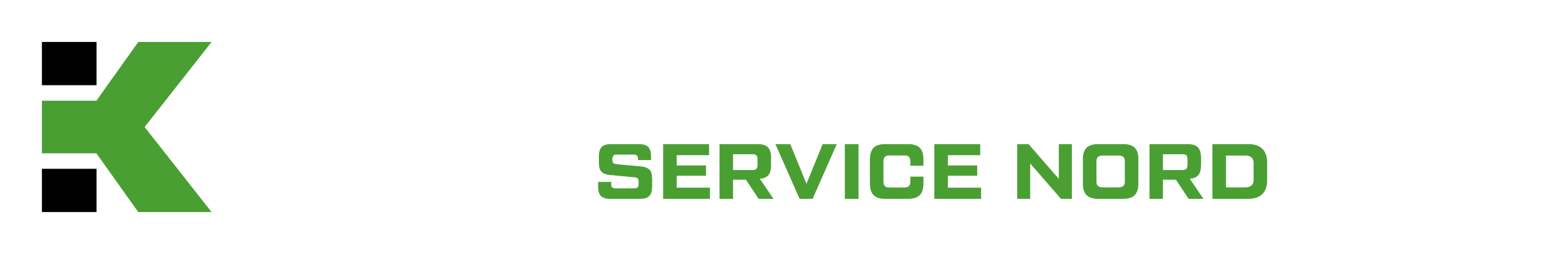 Logo for Kunstgress Service Nord med svart og grønn farge, inkludert et ikon med en grønn K og teksten 'Kunstgress Service Nord'.