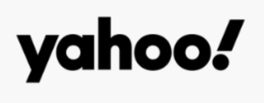 Yahoo! logo in black text on a white background.