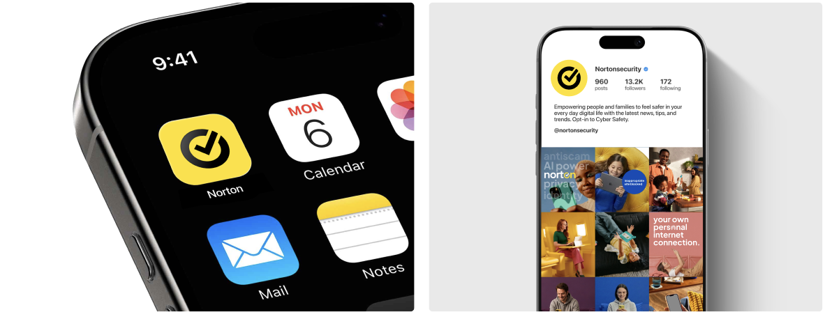 Two smartphones displaying social media and app icons on their screens.