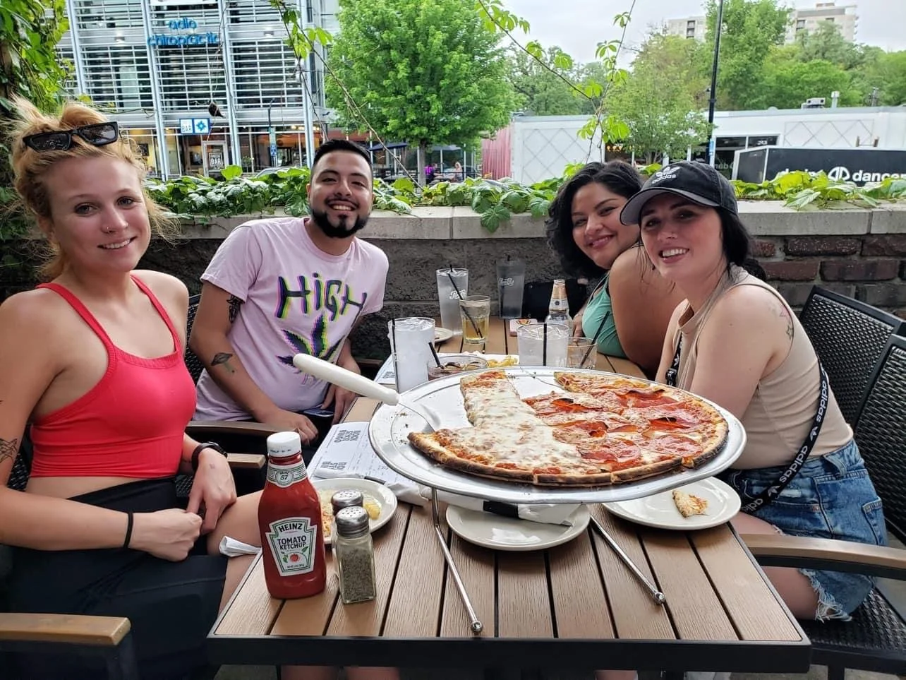 Pizza with friends at Wellman's Pub Ingersoll in Des Moines