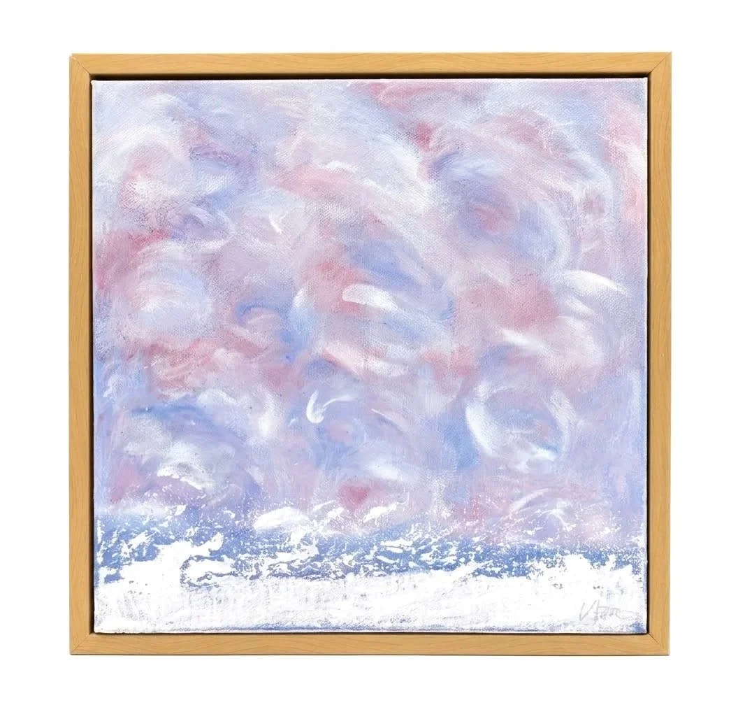 Rose Reflections | Acrylic on 12"x12" canvas in maple floating frame
$400