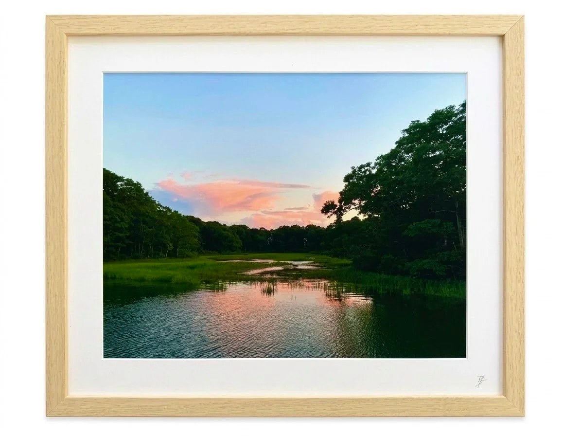 Pink Sky over Marsh
11"x14" glicee print with archival mat in wooden frame: $450