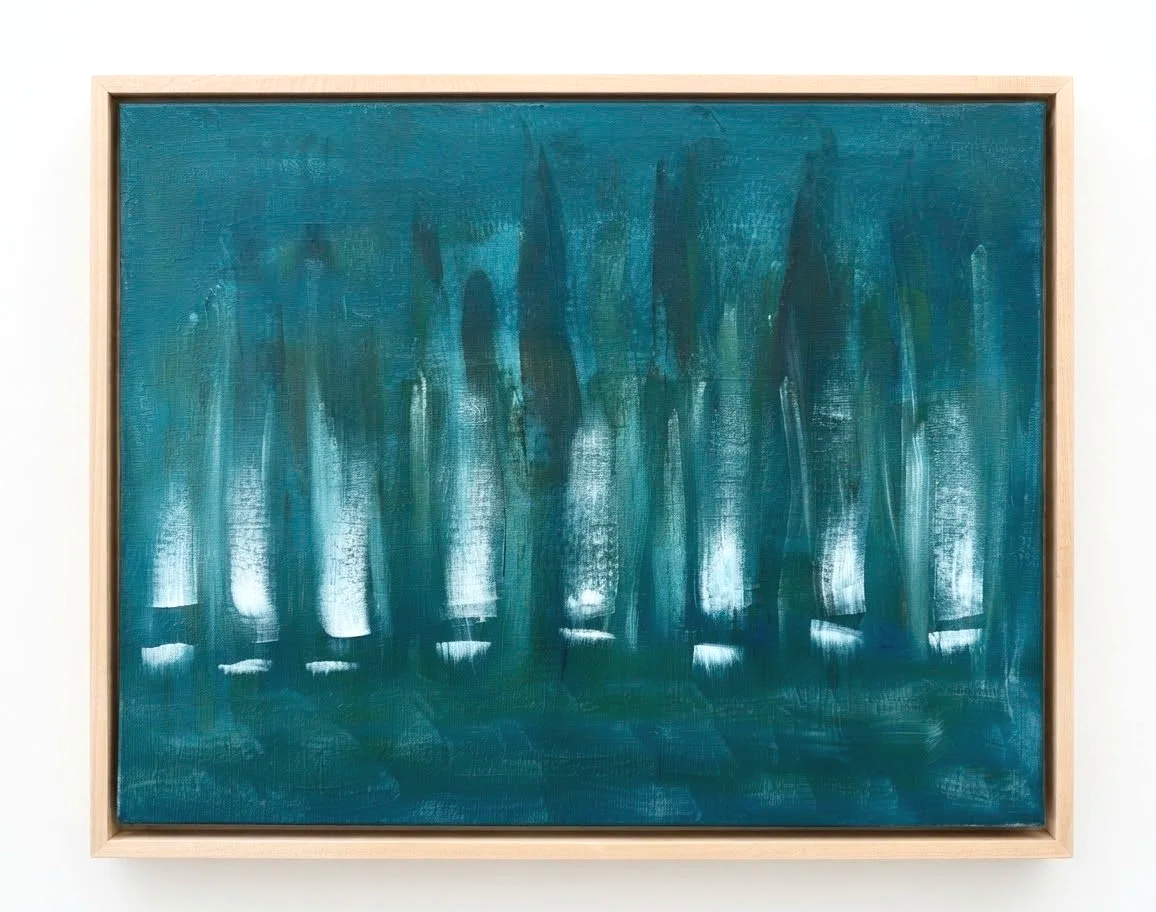 Regatta | Acrylic on 11"x 14" canvas in maple floating frame
$450
