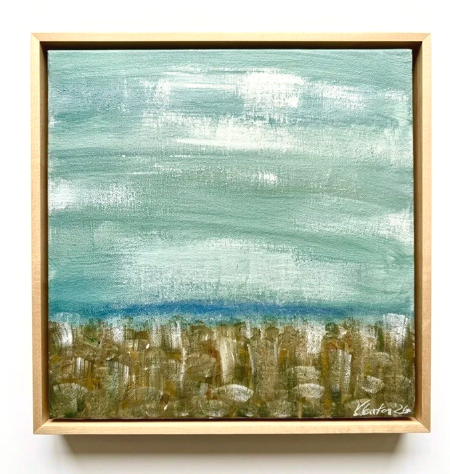 Dune Grasses | Acrylic on 12"x 12" canvas in maple floating frame
$400