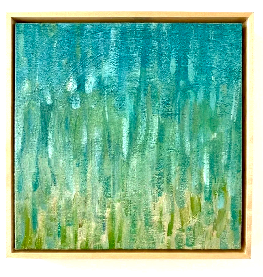 Verdant | Acrylic on 12"x 12" canvas in maple floating frame.  
| 2026 Jury Award Abstract Exhibition |
$400  
